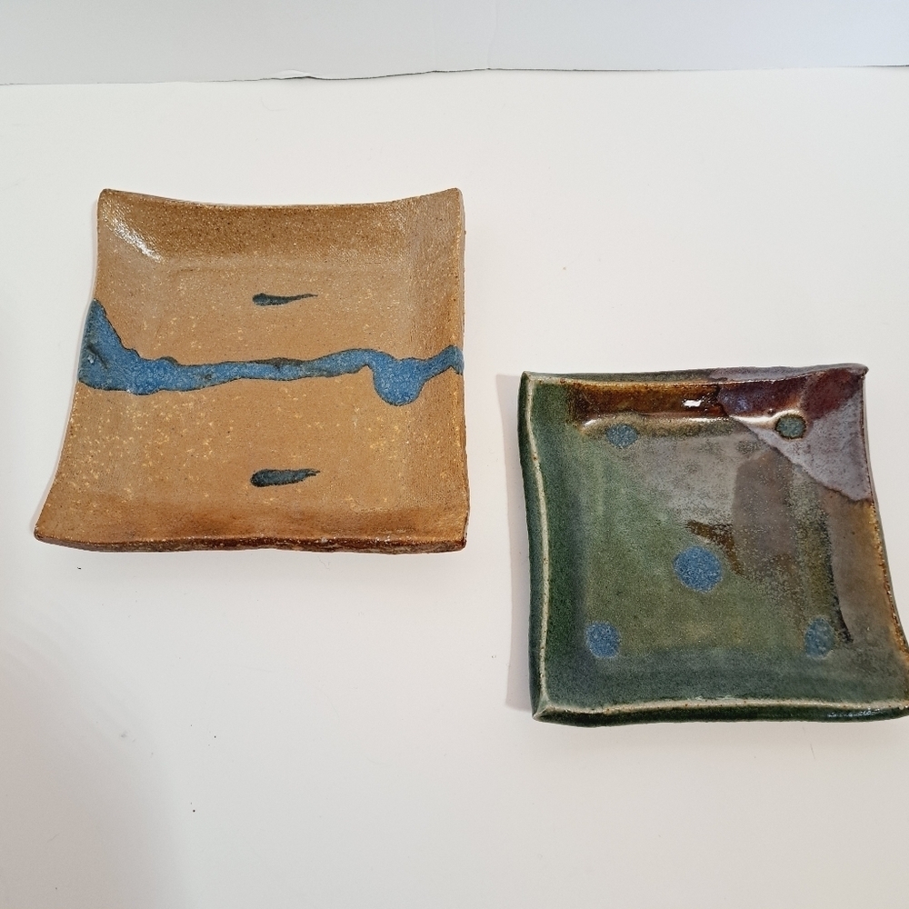 Handmade Rustic Primitive Low Fire Cup Plate Sets 4 Pieces - Picture 5 of 8